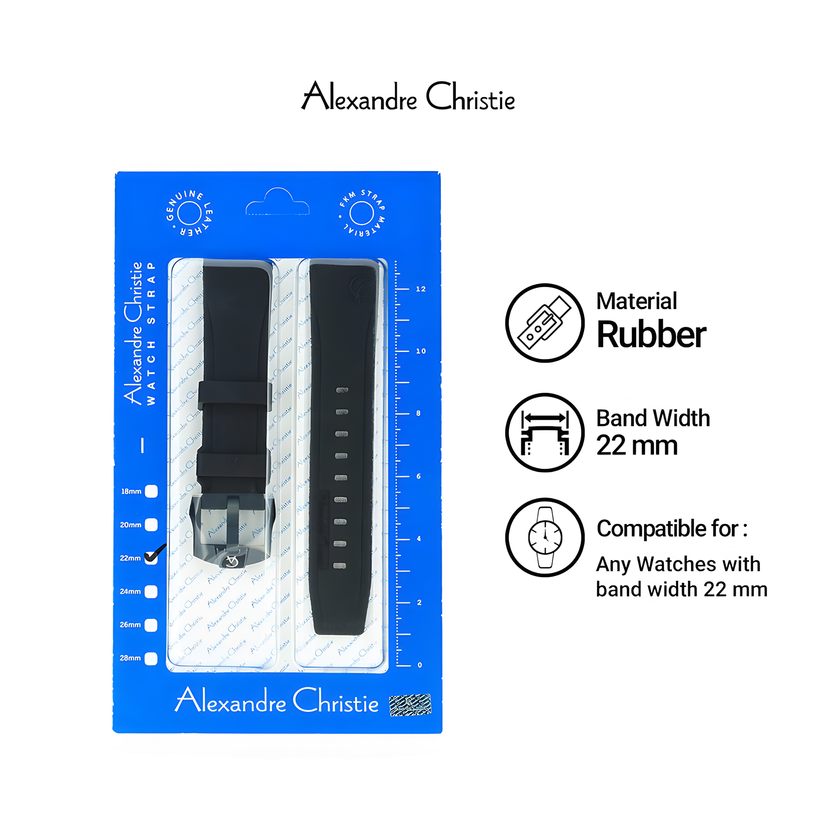 Alexandre Christie Strap Tali Jam Tangan Alexandre Christie - Rubber Band - ACR22IPBA-FKM