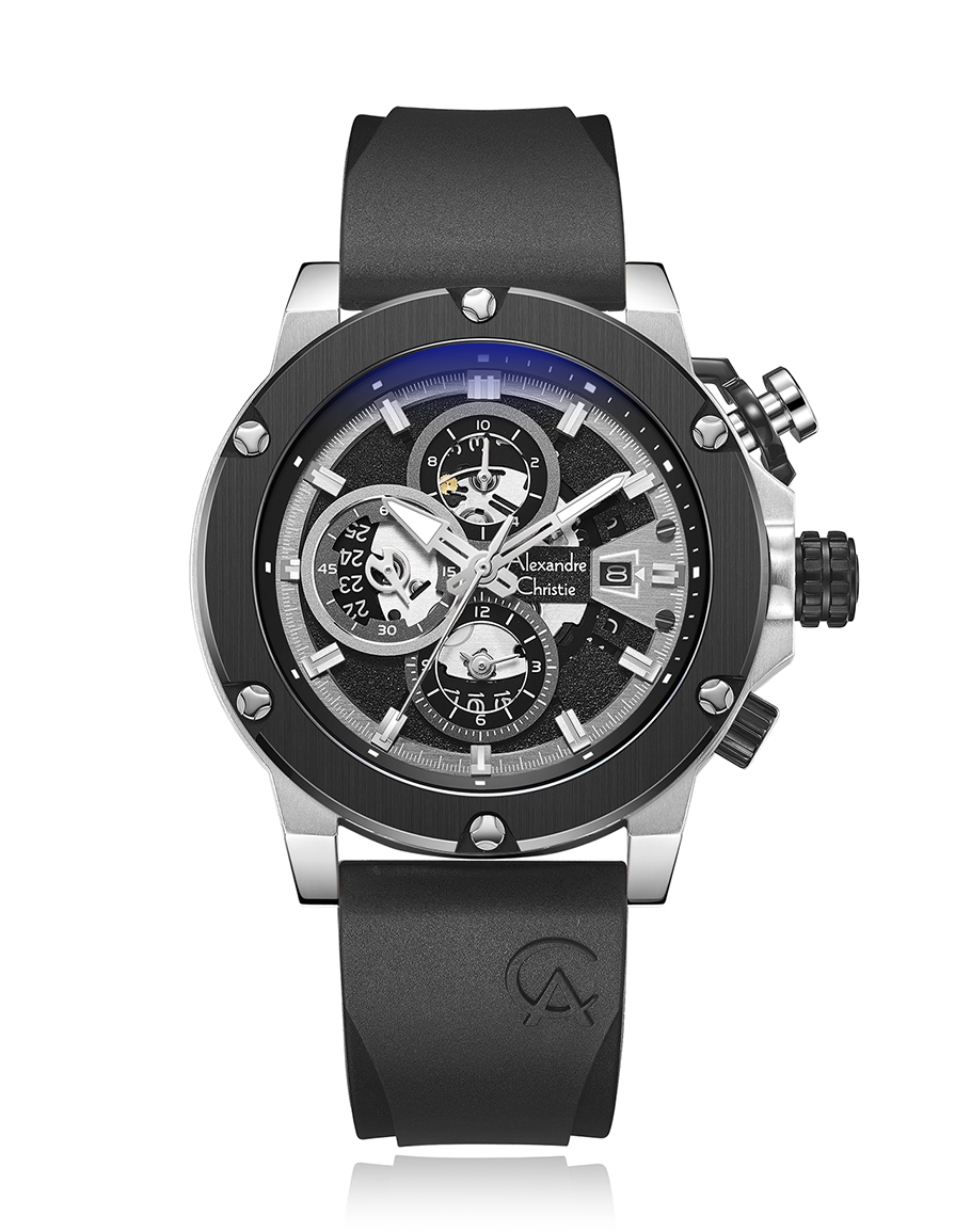 Alexandre Christie Men 6491 BCRTBBA Black Silver
