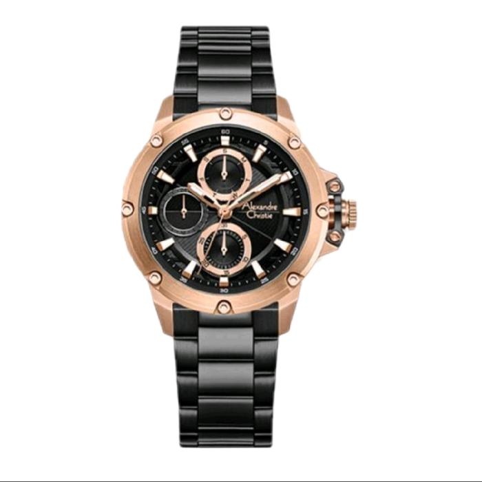 Alexandre Christie 6564 Hitam Ring Rosegold Cewek