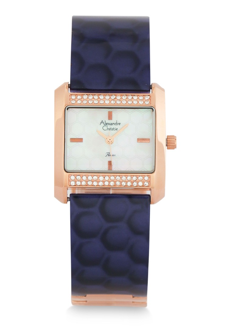 Alexandre Christie Jam Tangan Wanita - Rosegold Blue White - Stainless Steel - 2591 LHBRGMSBU