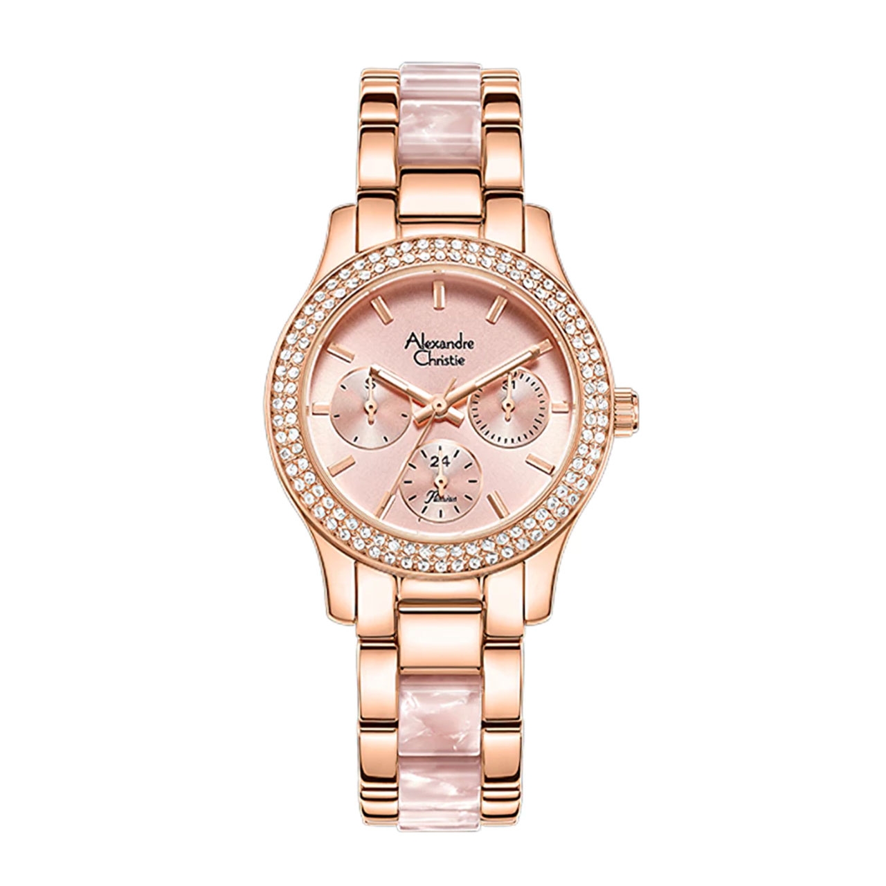 Alexandre Christie Jam Tangan Wanita - Rosegold Pink - Stainless Steel - 2932 BFBRGPNPN2