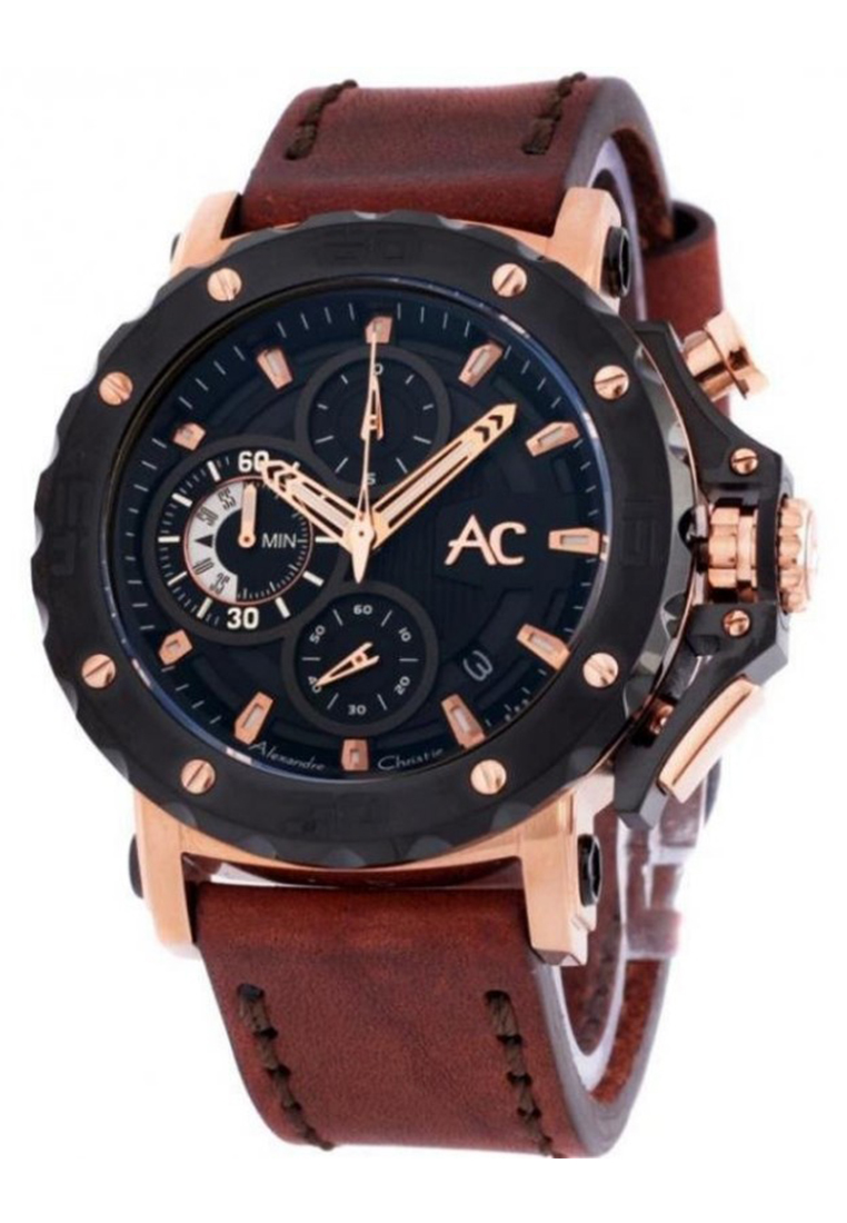 ALEXANDRE CHRISTIE COLLECTION AC 9205 ROSEGOLD BROWN LEATHER MCLBRBA