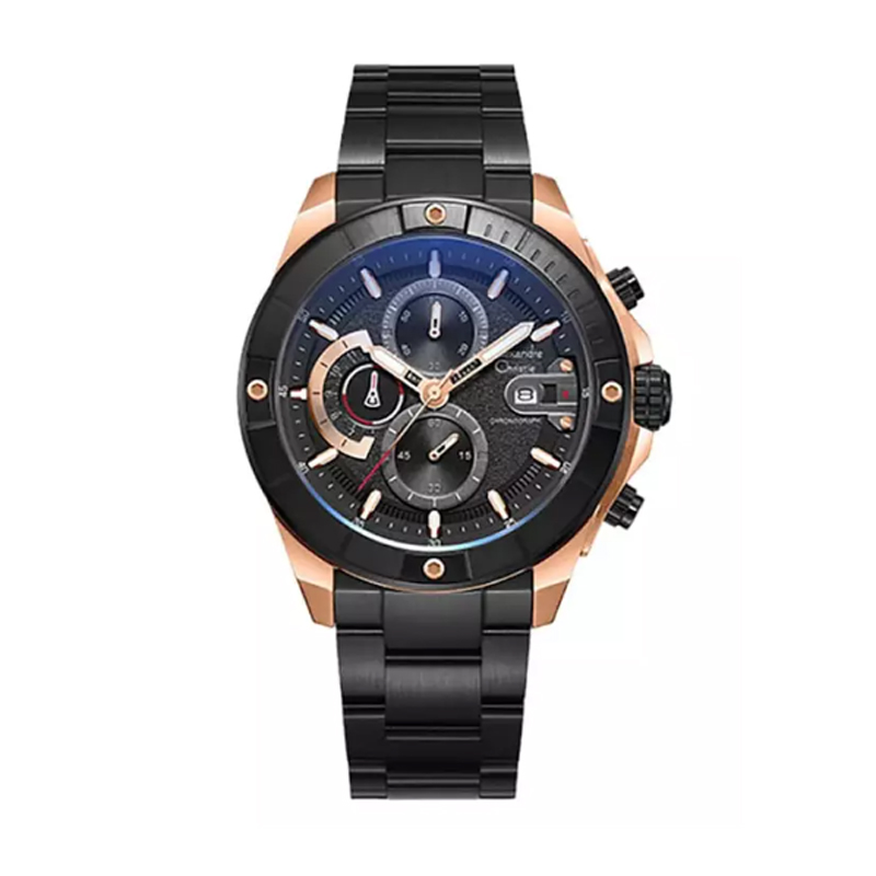 ALEXANDRE CHRISTIE AC 6631 ROSEGOLD BLACK STEEL MCBBRBA