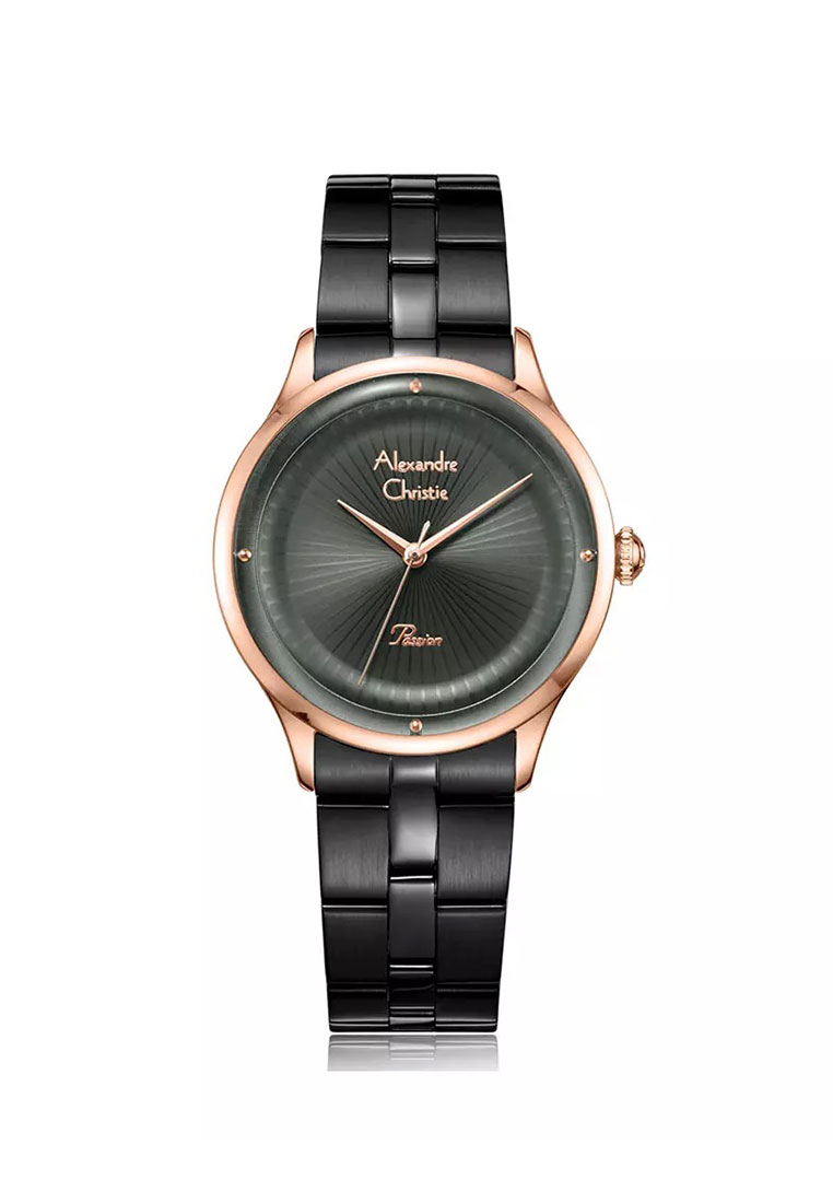Alexandre Christie Jam Tangan Wanita - Black Rosegold - Stainless Steel - 2974 BHBBRBA