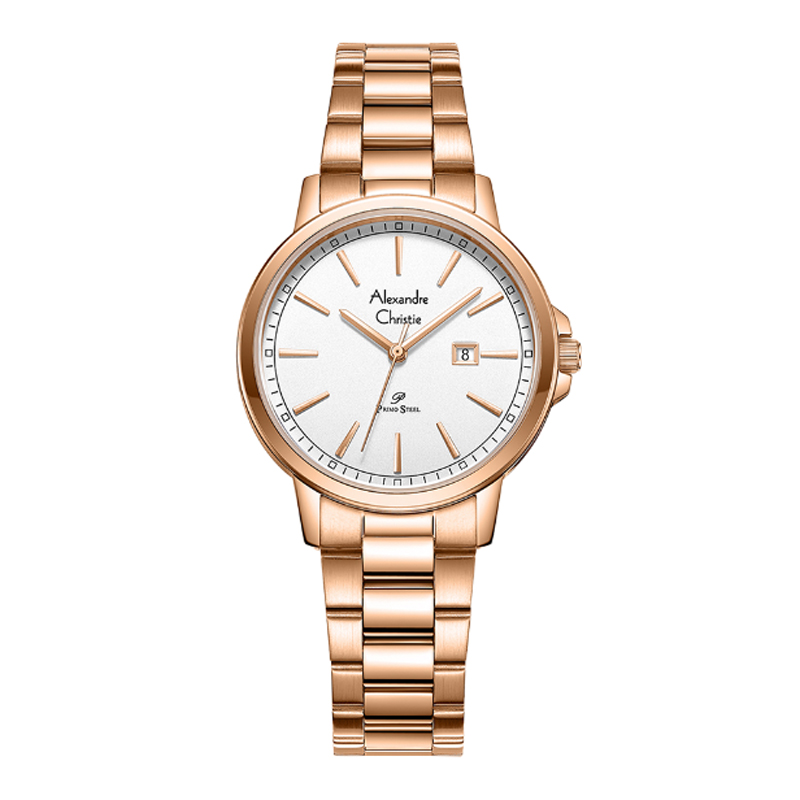 ALEXANDRE CHRISTIE AC 1014 ROSEGOLD WHITE STEEL LDBRGSL