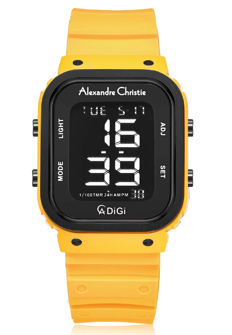 Alexandre Christie - Jam Tangan Digital Pria - Yellow - Rubber Strap - 9357 MHRIPBAYL