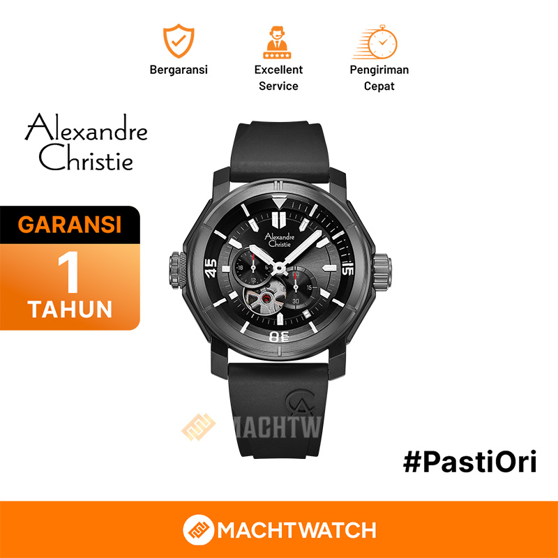 Jam Tangan Pria Alexandre Christie AC 6565 MA Chronograph Stainless Steel Hitam