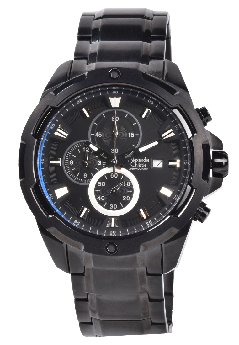 Alexandre Christie - Jam Tangan Pria - Black - Stainless Steel - 6305MCBIPBA