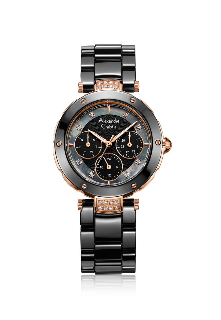 Alexandre Christie Jam Tangan Wanita - Black Rosegold - Stainless Steel - 2439 BFBRGBA