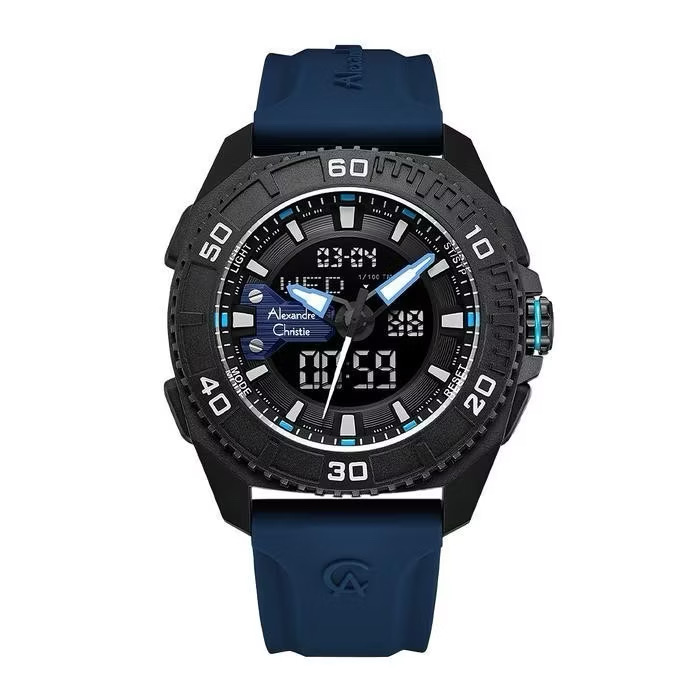 Alexandre Christie Jam Tangan Pria Alexandre Christie AC 9502 MH RIPBABU Dual Time Analog DIgital Me