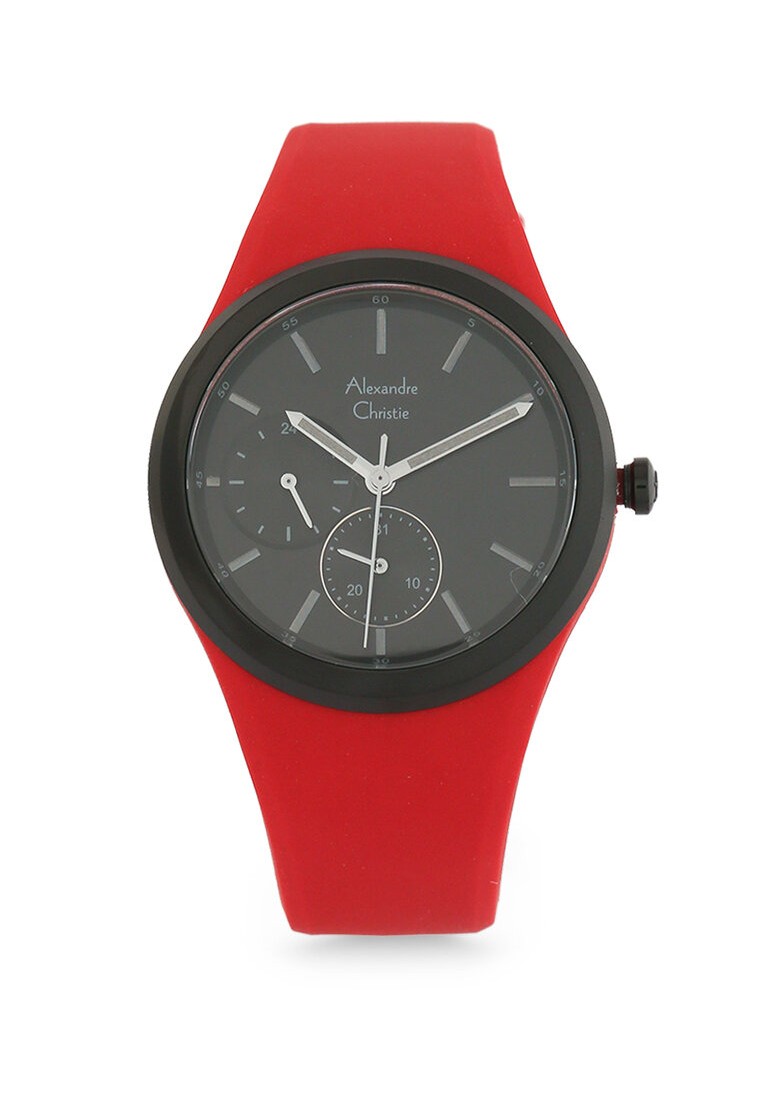 Alexandre Christie Jam Tangan Wanita - Red Black - Silicon - 2663 BFRIPBARE