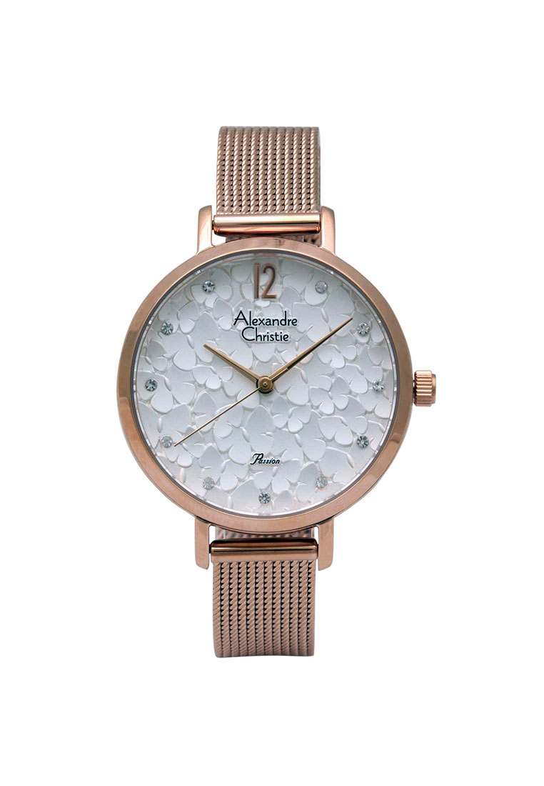 Alexandre Christie Jam Tangan Wanita - Rosegold - Tali Pasir - 2728 LHBRGSL