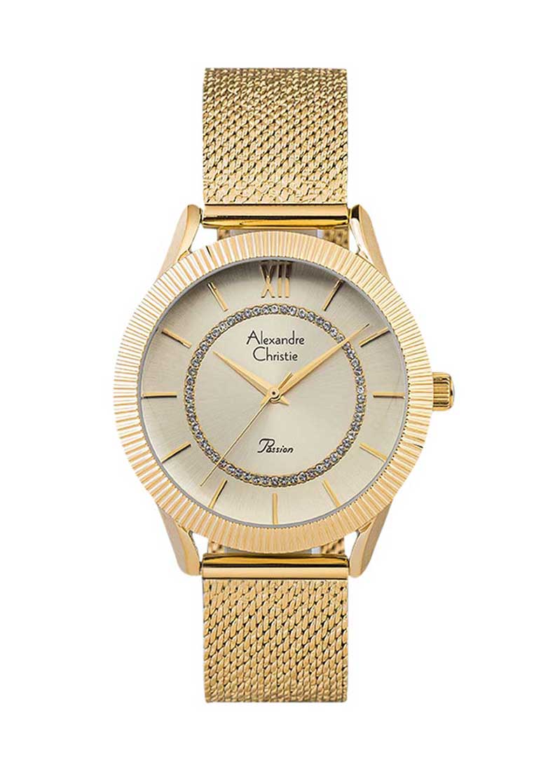 Alexandre Christie Jam Tangan Wanita - Gold - Tali Pasir - 2887 LHBGPIV