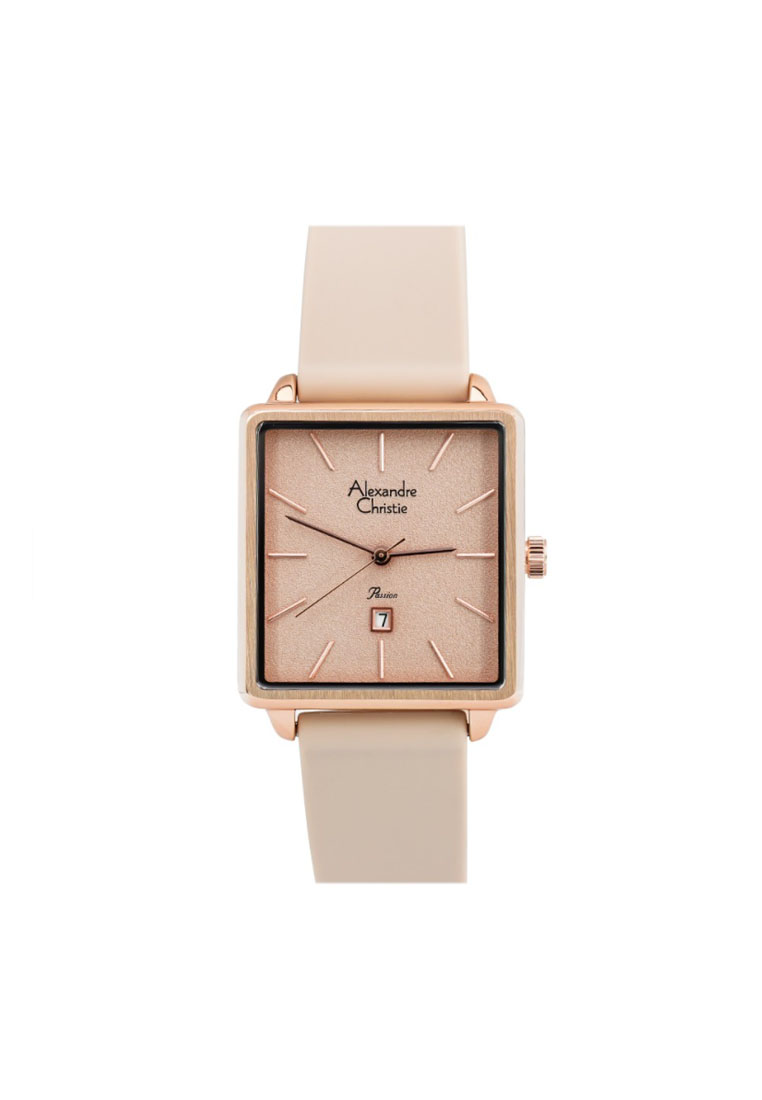 Alexandre Christie AC 2810 LDRRGPN Jam Tangan Wanita Rubber Strap