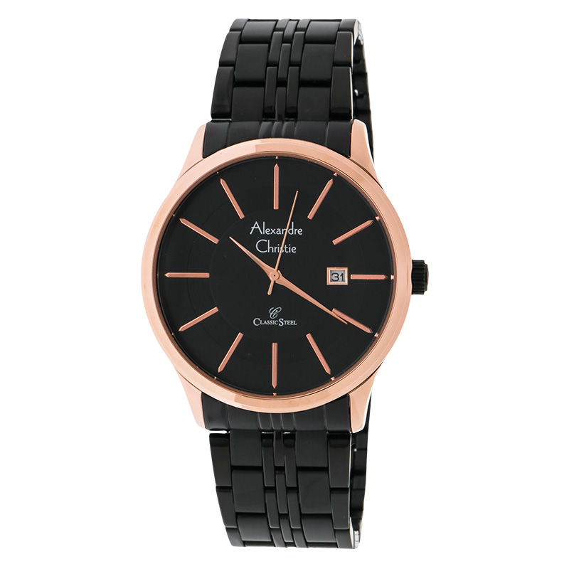Alexandre Christie Jam Tangan Pria Alexandre Christie AC 8348 MD BBRBA Black Dial Stainless Steel