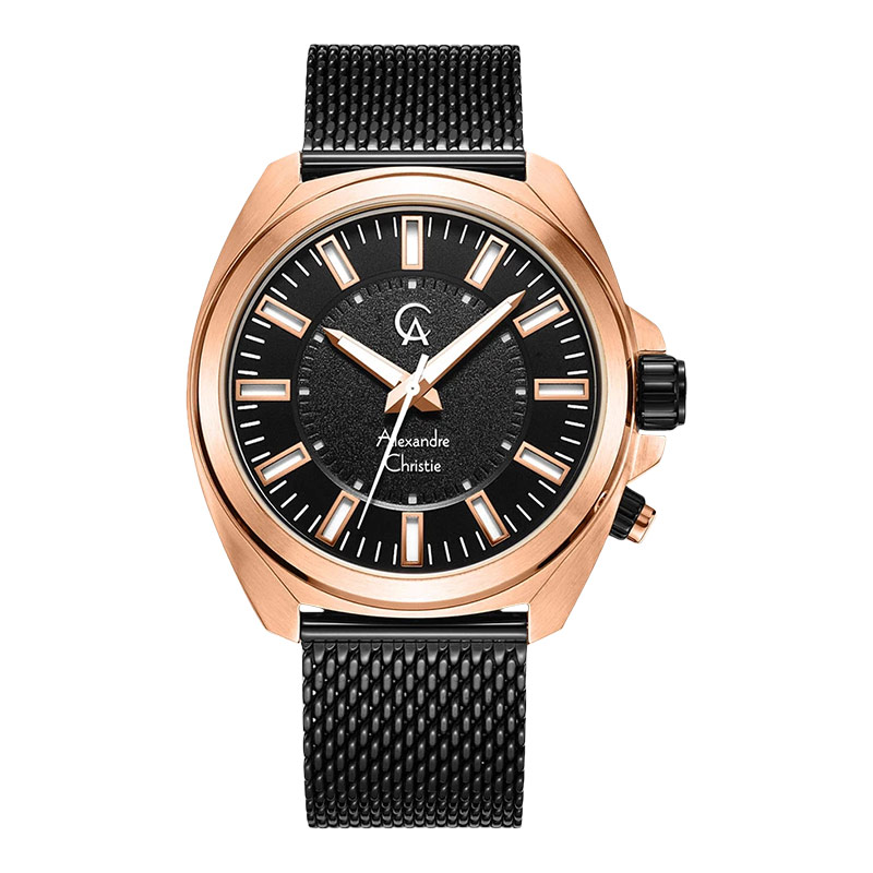 Alexandre Christie Jam Tangan Pria Alexandre Christie Classic AC 8631 MH BBRBA Men Black Dial Black 