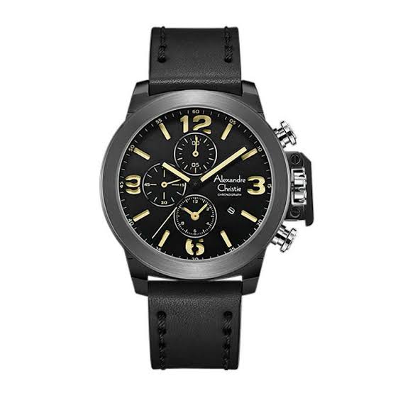 Alexandre Christie Jam Tangan Pria Alexandre Christie Chronograph  AC 6280 GC LBGBAIV Leather Strap