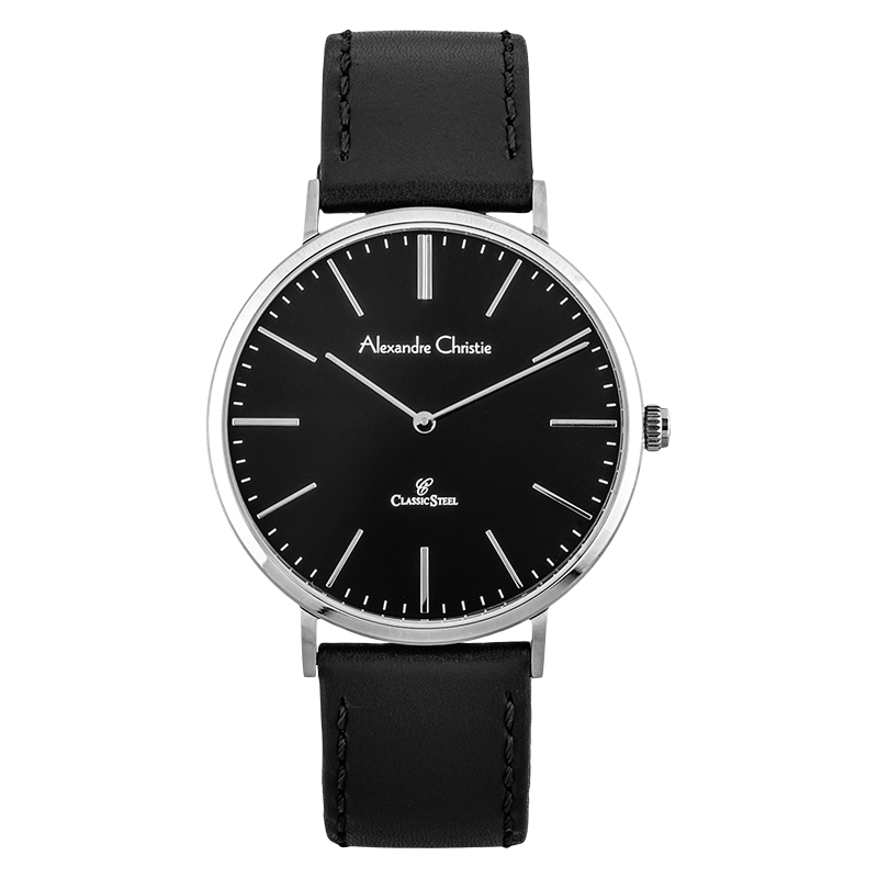 Alexandre Christie Jam Tangan Pria Alexandre Christie Classic Steel AC 8490 MH LSSBA Man Black Dial 