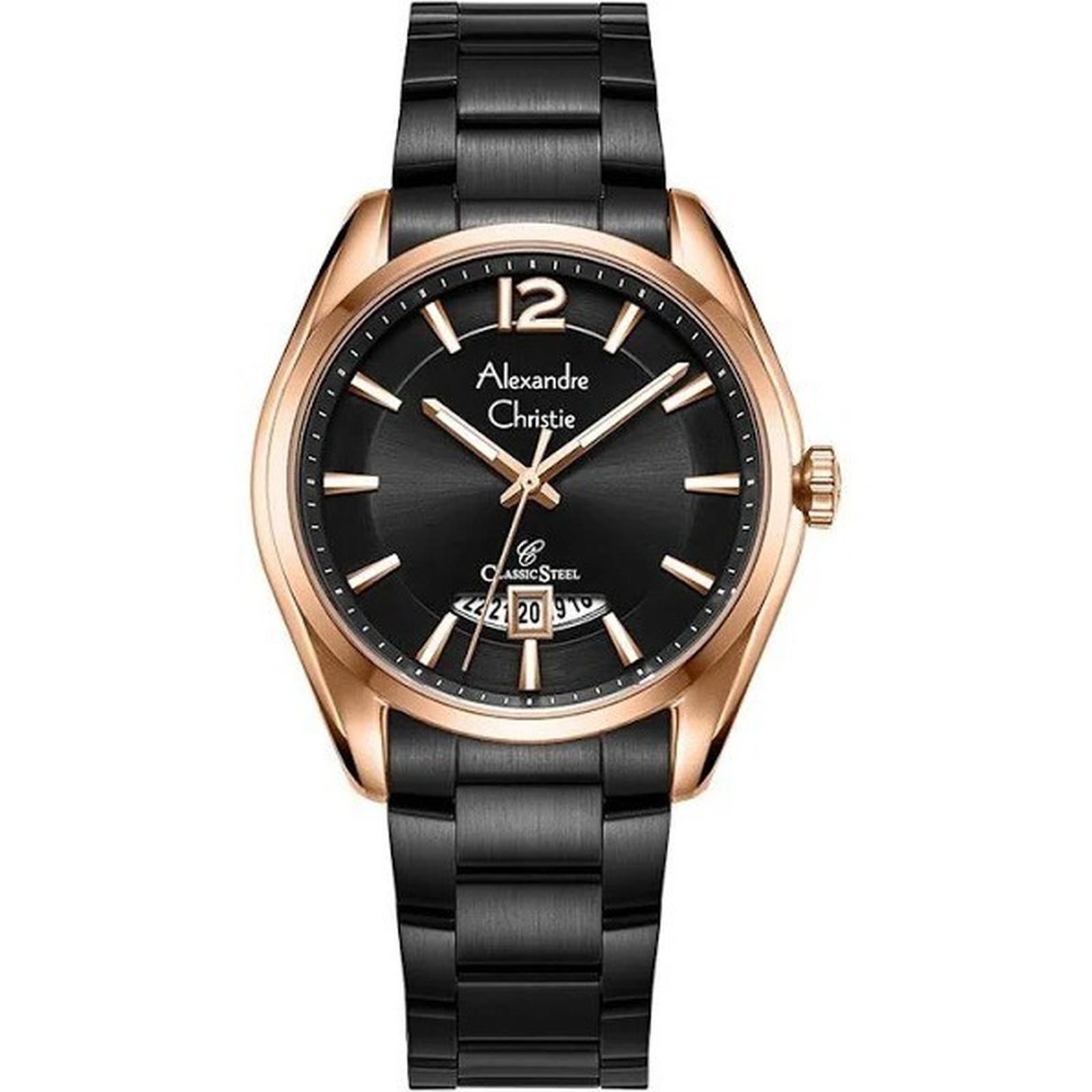Alexandre Christie 8679 Rosegold Rantai Hitam Cowok