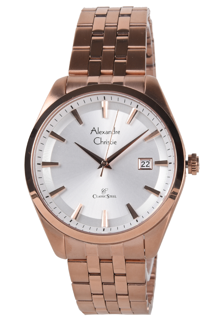 Alexandre Christie - Jam Tangan Pria - Rosegold - Stainless Steel Bracelet - 8635MDBRGSL