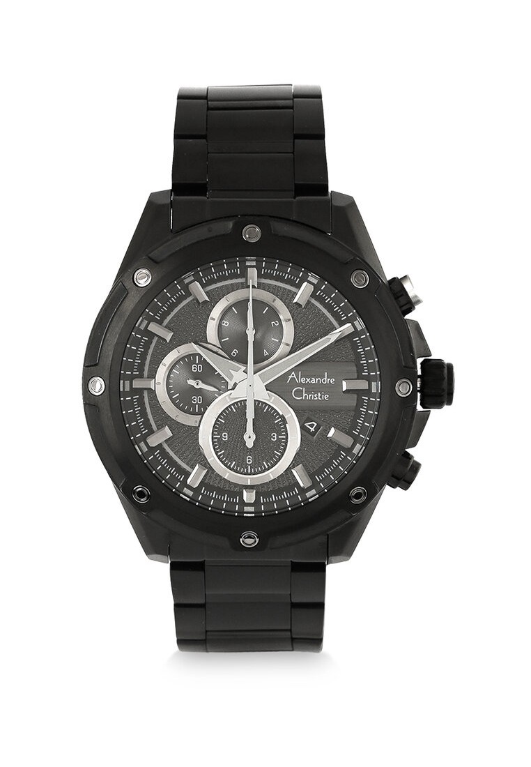 Alexandre Christie Jam Tangan Pria - Black - Stainless Steel - 6605 MCBIPBA