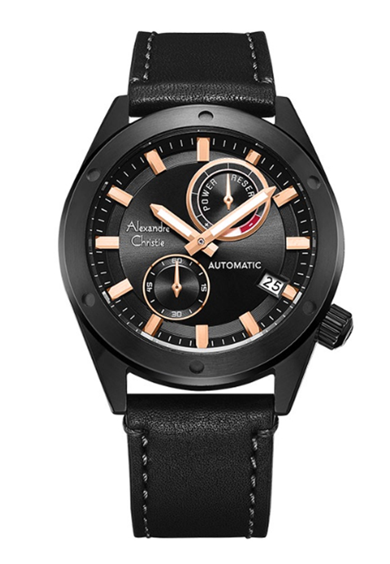 ALEXANDRE CHRISTIE AC 3046 BLACK ROSEGOLD AUTOMATIC MALIPBARG