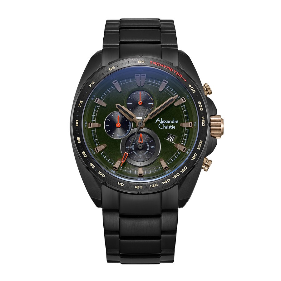 Alexandre Christie 6652 Hitam Dasar Hijau Cowok