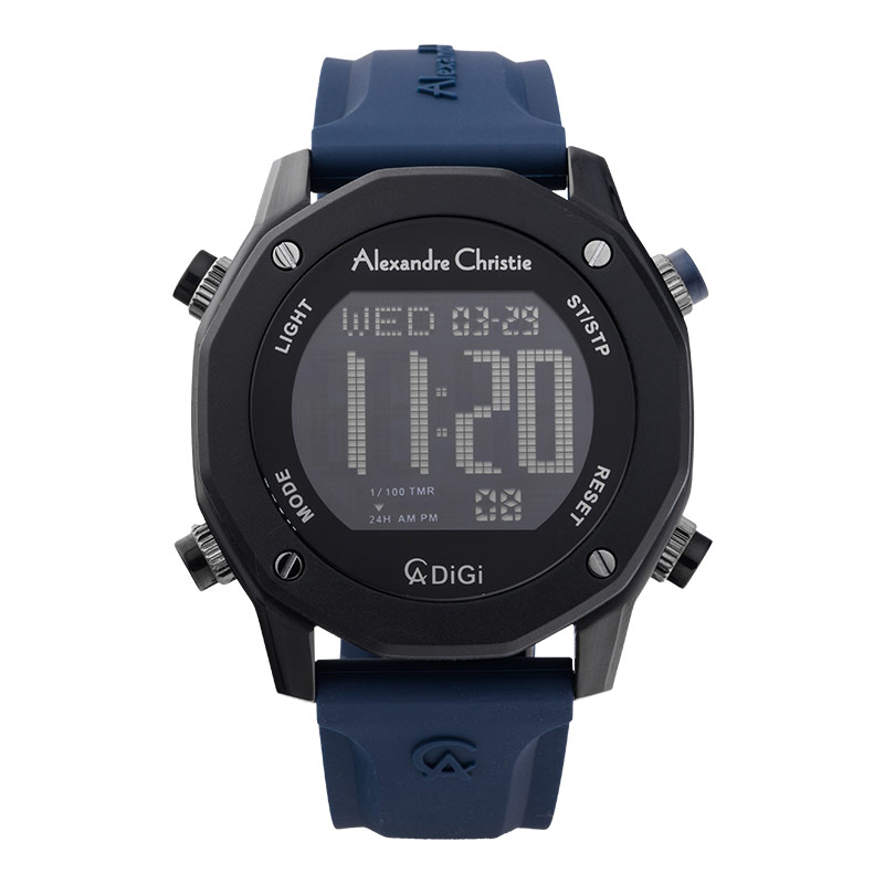 Alexandre Christie Jam Tangan Pria Alexandre Christie Digi AC 9377 MH RIPBABU Men Digital Dial Blue 