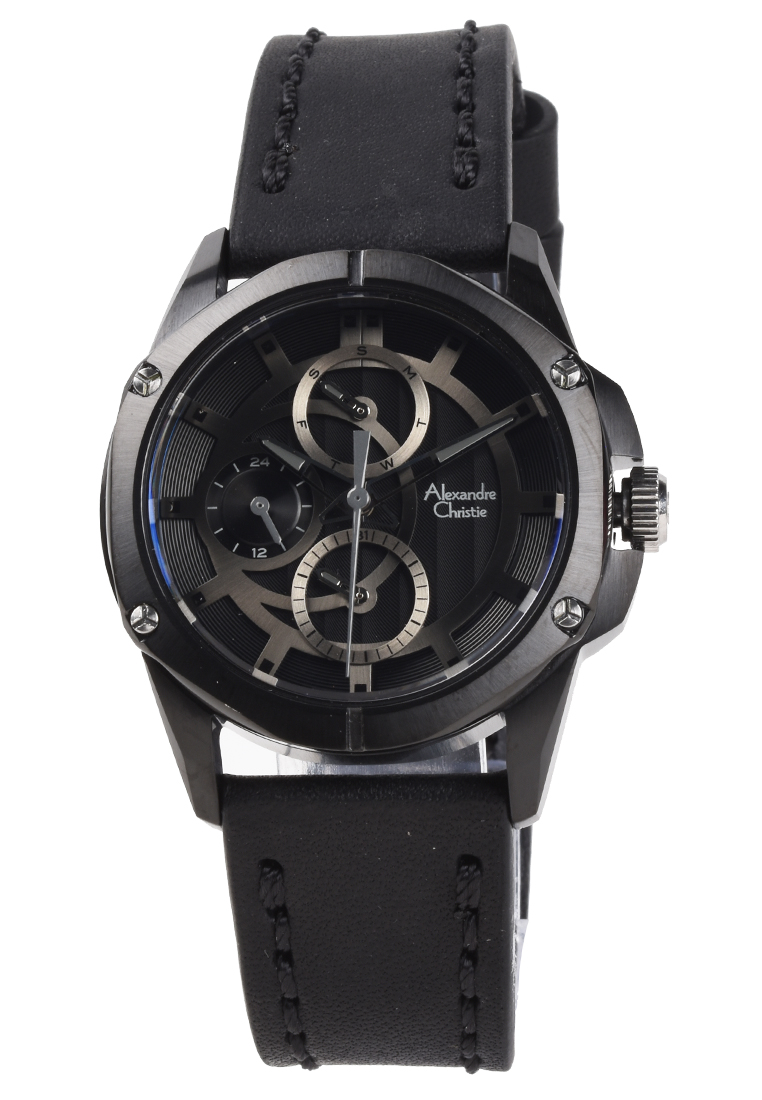 Alexandre Christie - Jam Tangan Wanita - Black - Leather Strap - 6589 BFLIPBA