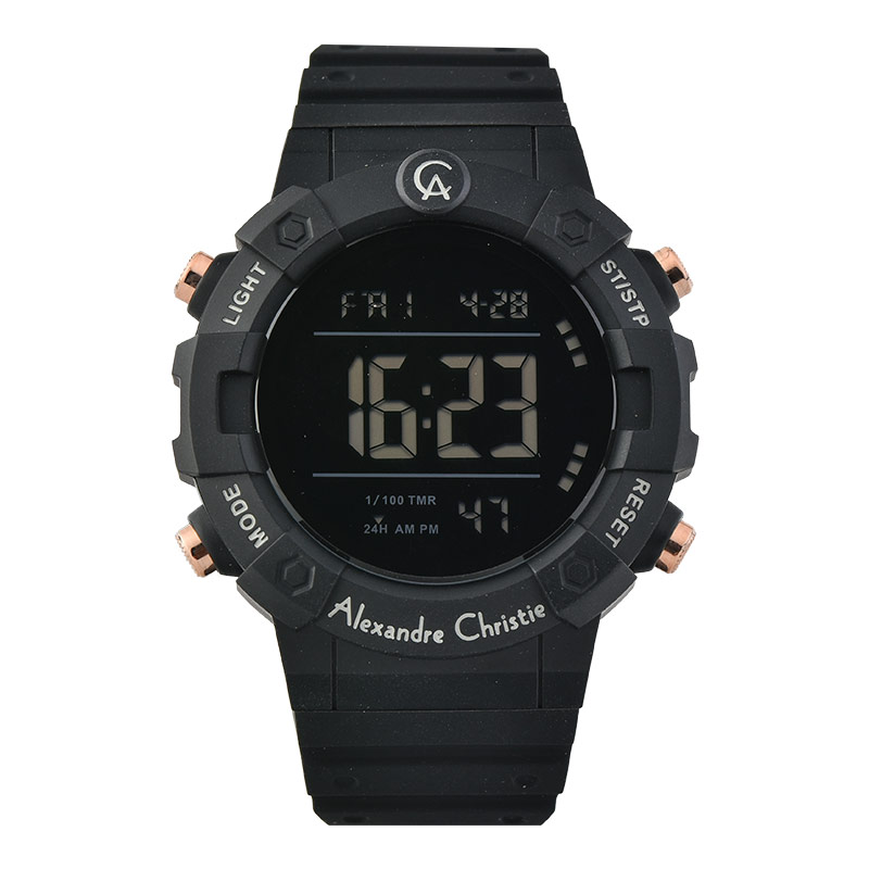 Alexandre Christie Jam Tangan Pria Alexandre Christie Digi AC 9388 MH RIPBARG Men Digital Dial Black