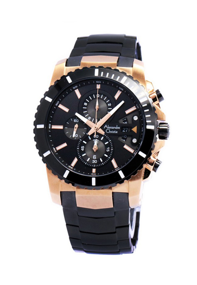 ALEXANDRE CHRISTIE AC 6455 ROSEGOLD BLACK MAN MCBBRBA