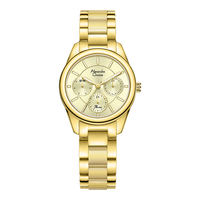Alexandre Christie Jam Tangan Wanita Alexandre Christie Passion AC 2A92 BF BGPOR Ladies Gold Dial St