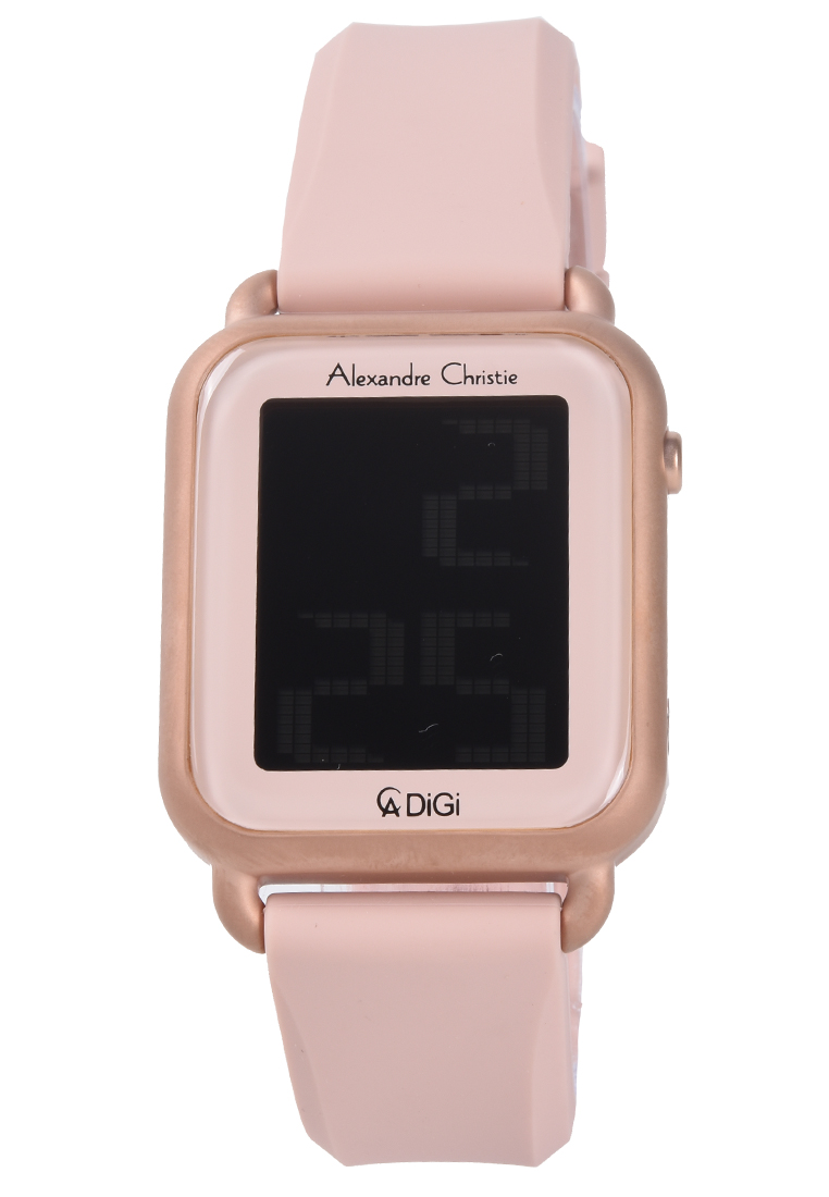 Alexandre Christie - Jam Tangan Digital Wanita - Rosegold - Rubber Strap - 9332LHRRGBAPN