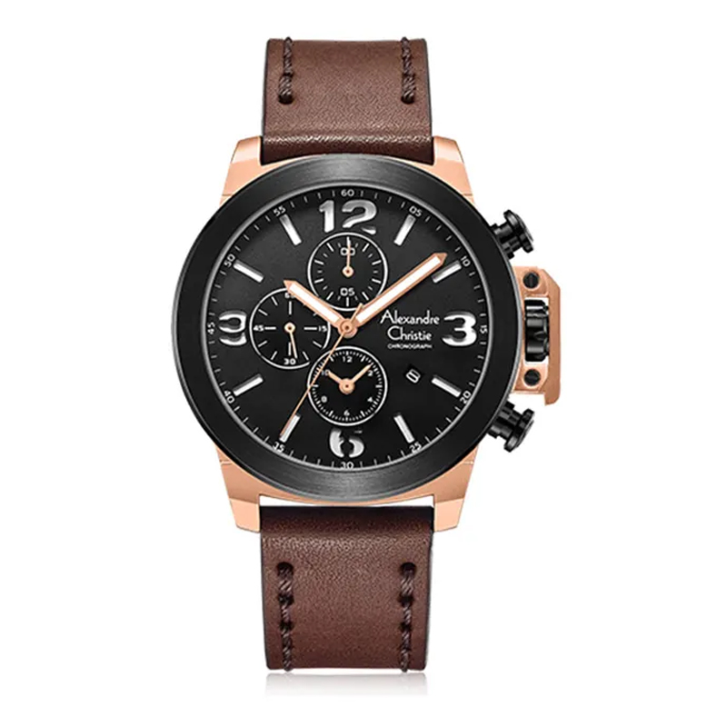 Alexandre Christie AC 6280 Rosegold Brown Man GCLBRBA
