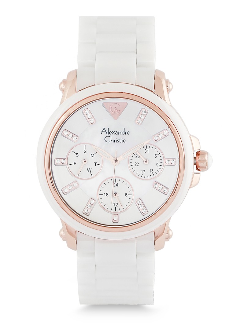 Alexandre Christie Jam Tangan Wanita - White Rosegold - Stainless Steel - 2375 BFBRGSL