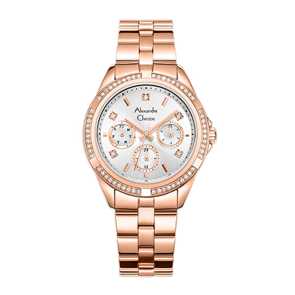 Alexandre Christie Jam Tangan Wanita - Rosegold Silver - Stainless Steel - 2947 BFBRGSL2