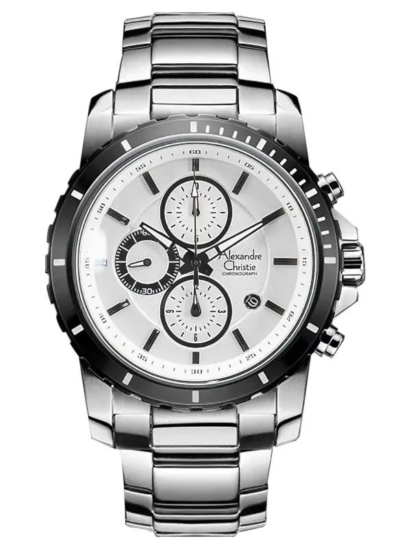 Alexandre Christie Jam Tangan Pria Alexandre Christie Chronograph AC 6141 MC BTBSL Men Stainless Ste