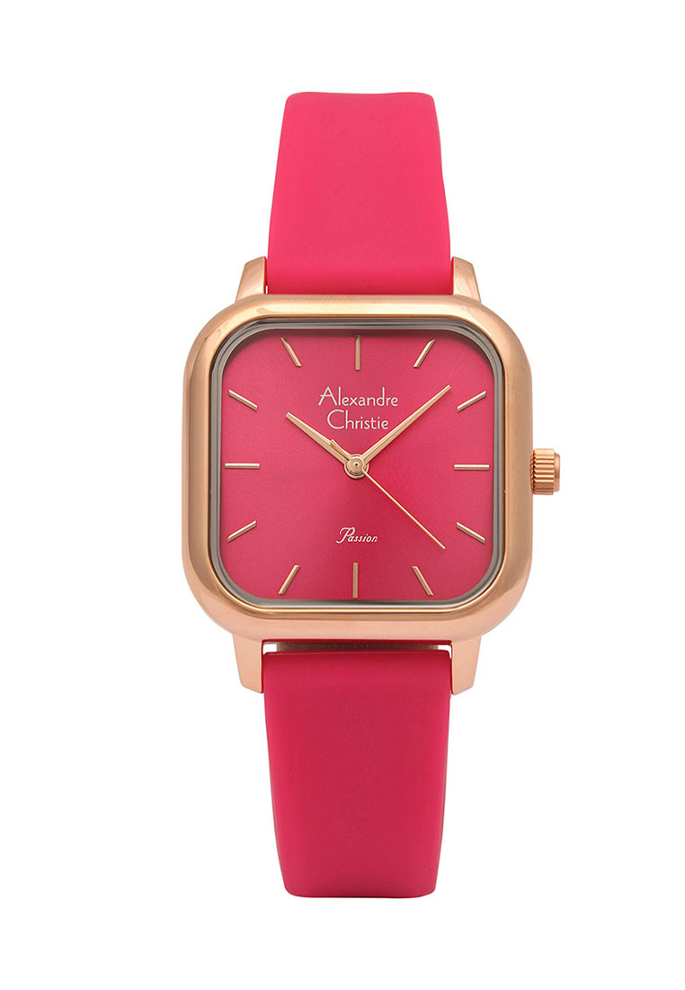 Alexandre Christie Jam Tangan Wanita - Red Rosegold - Silicon - 2964 LHRRGRE