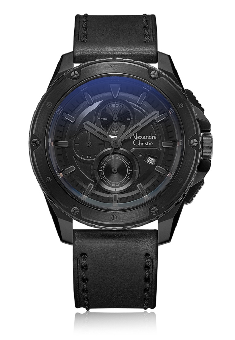 Alexandre Christie Men 6653 Leather Black