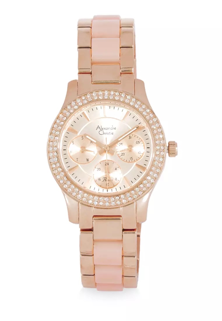 Alexandre Christie Jam Tangan Wanita - Rosegold Pink - Stainless Steel - 2932 BFBRGRGPN