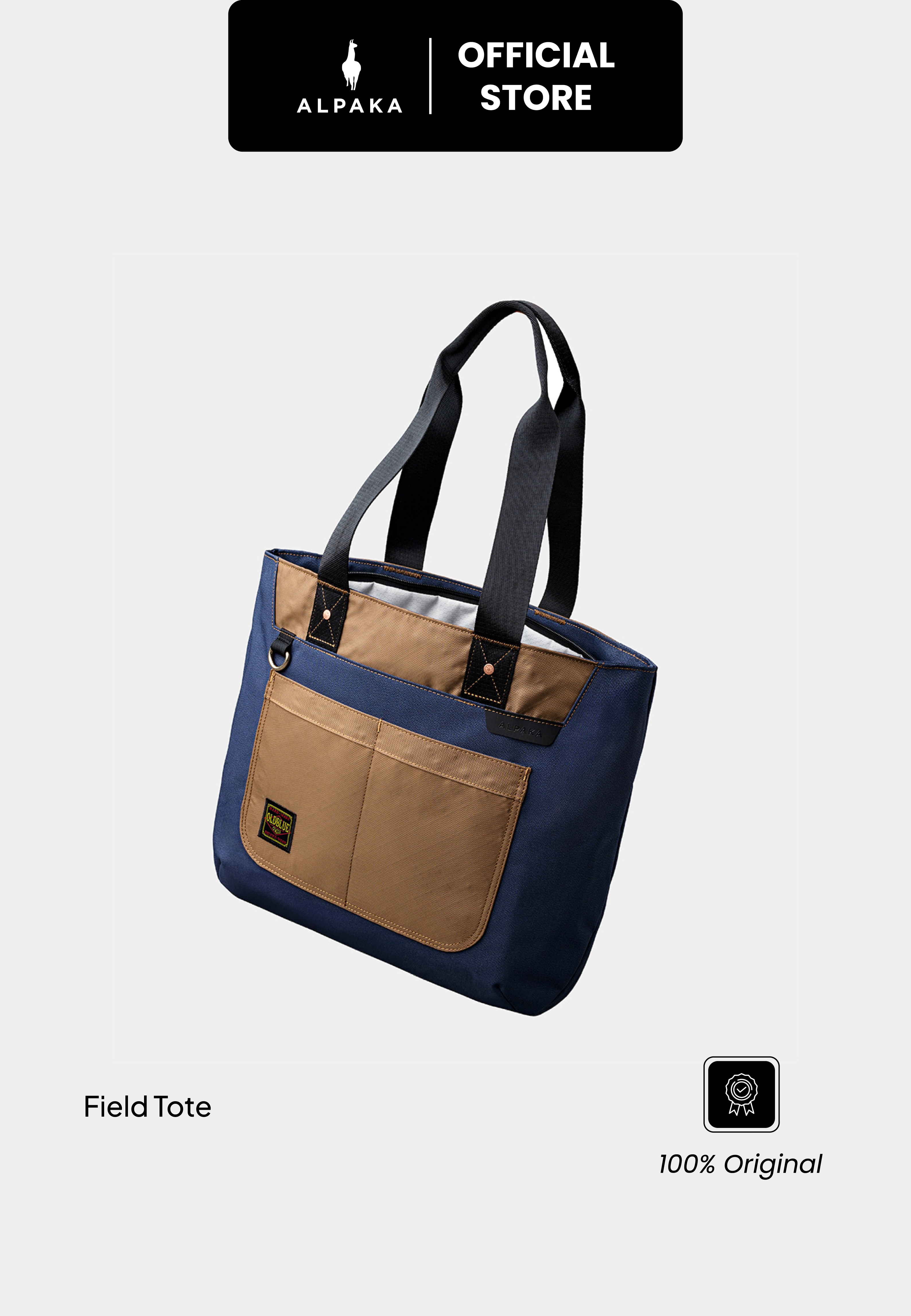 Alpaka x Oldblue Field Tote Tas Tote Pria Wanita 14,5L Fit Laptop 14Inch