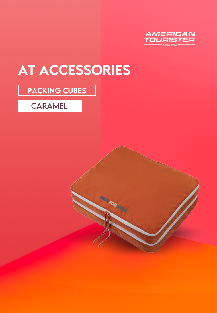 American Tourister Travel Accessories Packing Cubes with Expander - Caramel