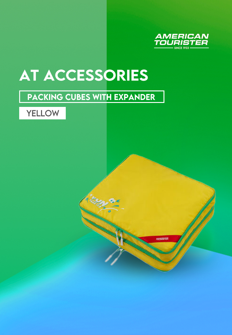 American Tourister Travel Accessories Packing Cubes with Expander - Yellow