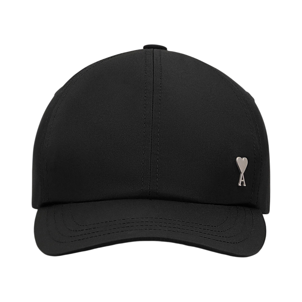 AMI Paris Ami De Coeur Stud Nylon Cap Black