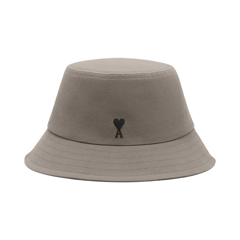 AMI Paris Cotton Ami De Coeur Bucket Hat Carbon