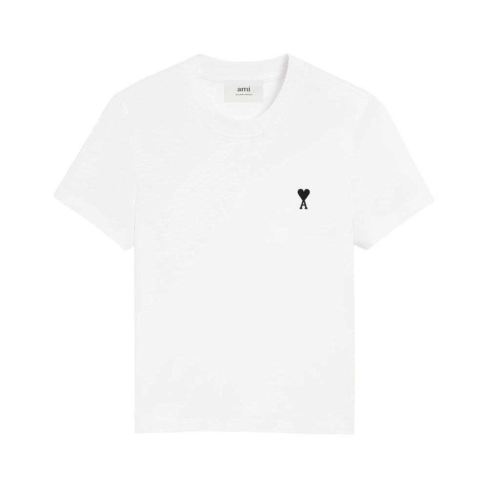 AMI Paris Black De Coeur Cotton T-Shirt White