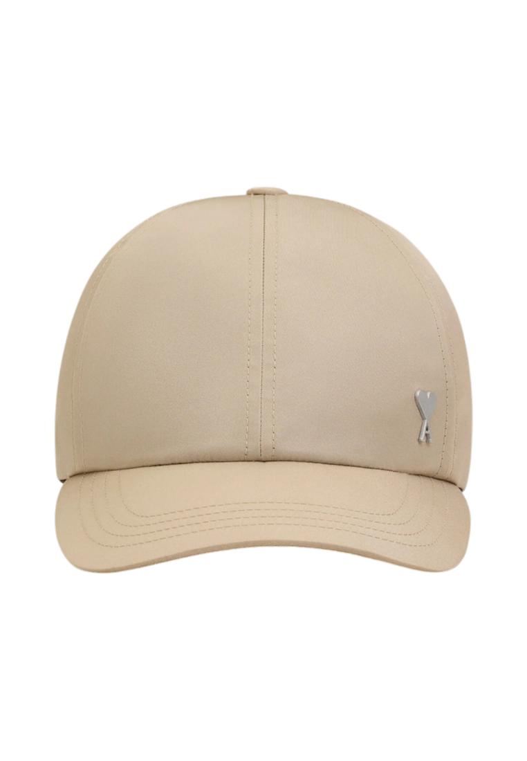 AMI Paris Ami De Coeur Stud Nylon Cap Taupe Beige