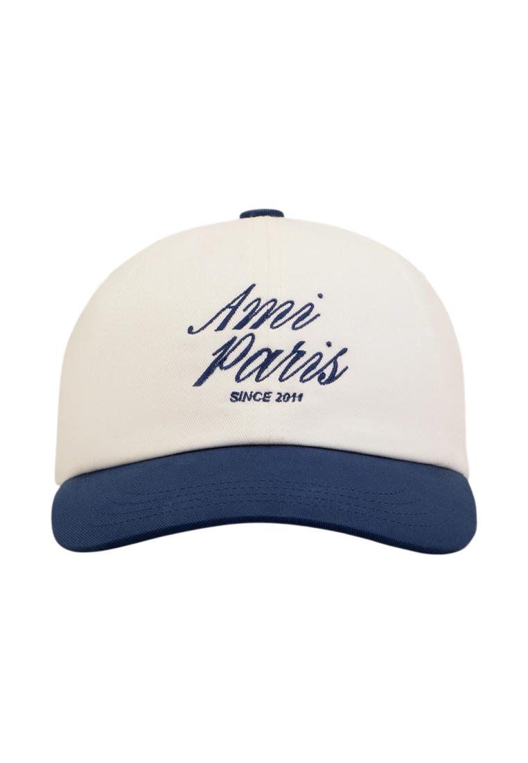 AMI Paris Bicolor Cotton Ami Cap Ink/White Cream