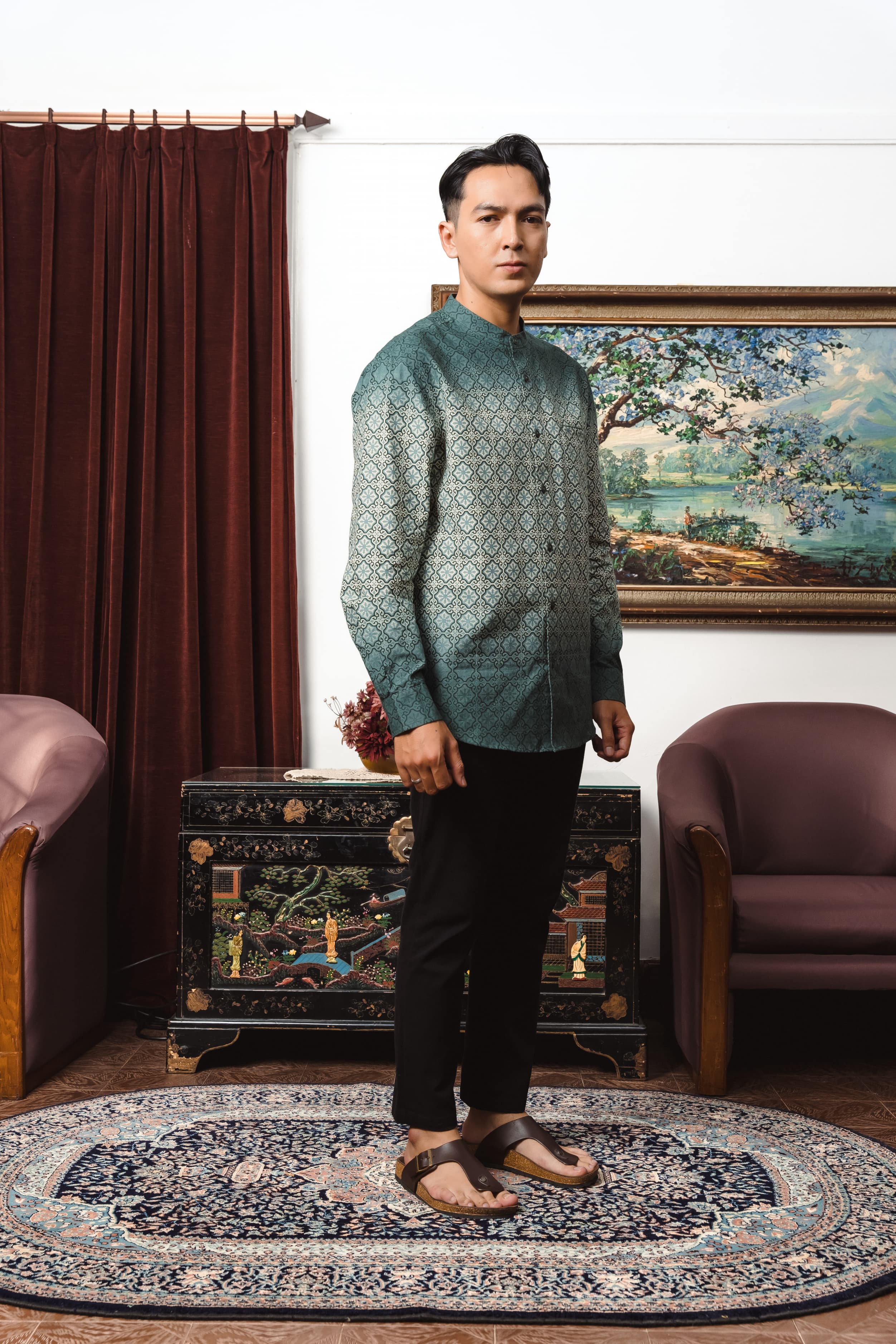 AMK Sarimbit Keluarga Set Malawi Series Green Koko Pria