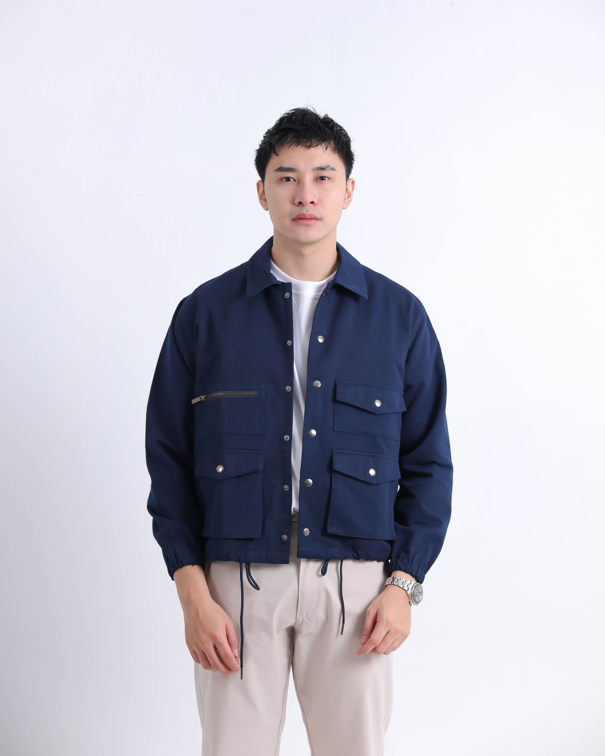 AMK Jacket Pria  Lengan Panjang  JC Reel Ls  Navy Blue
